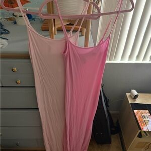 SKIMS Two-Tone Pink Slip Dresses — Light Pink & Hot Pink